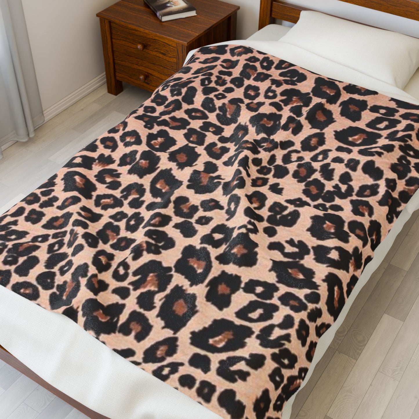 Leopard Print Velveteen Plush Blanket