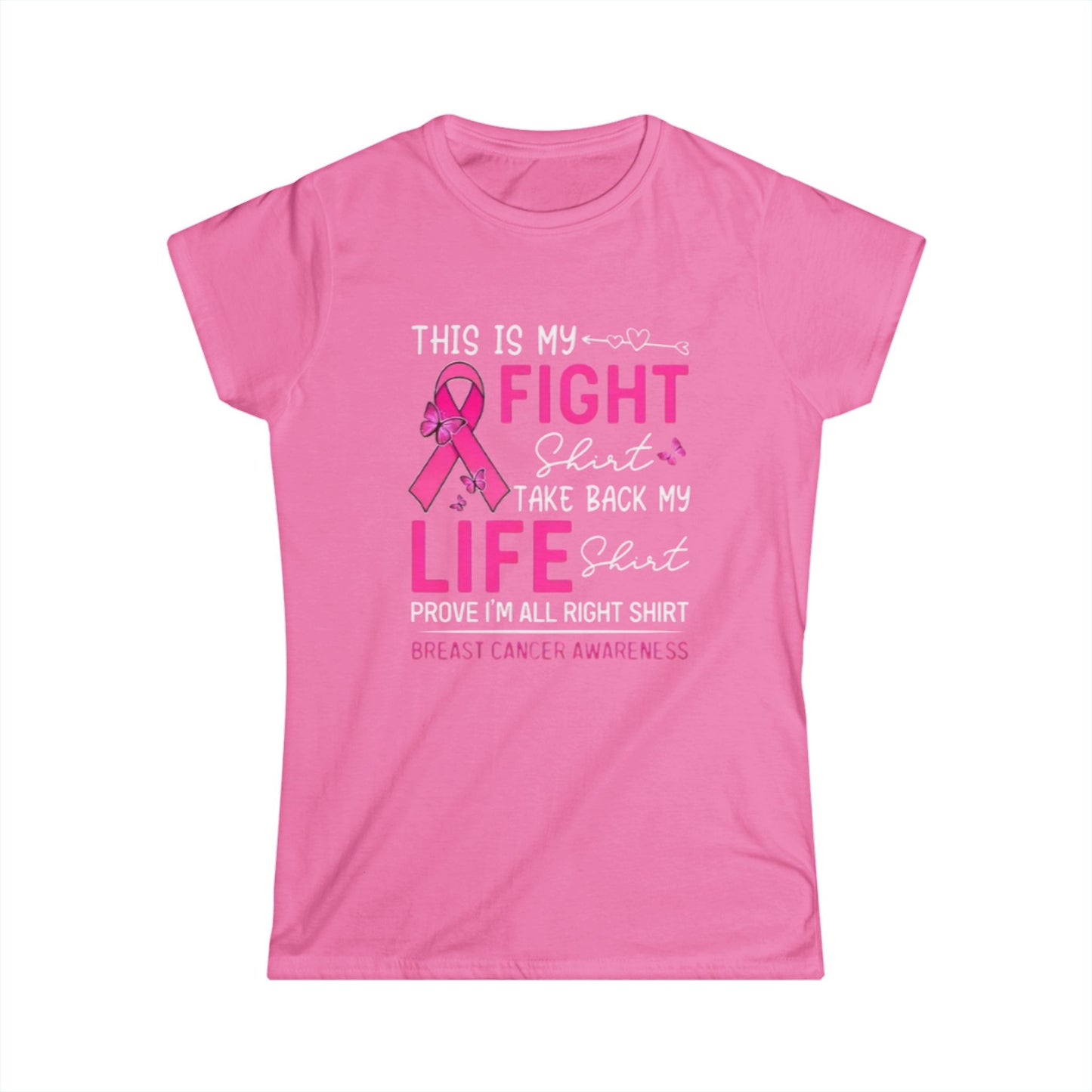 Pink Ribbon Women's Softstyle Tee - Breast Cancer Awareness Shirt
