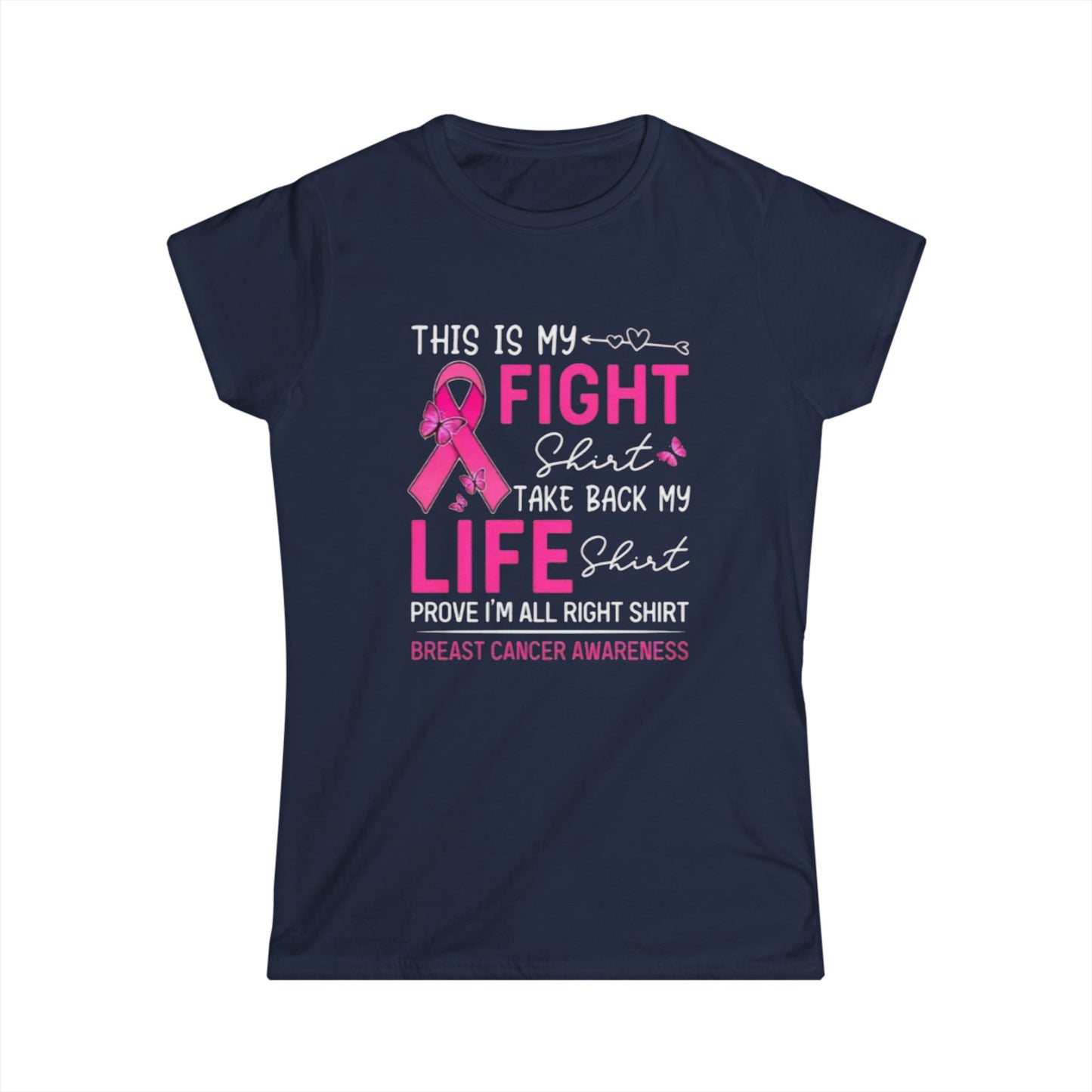 Pink Ribbon Women's Softstyle Tee - Breast Cancer Awareness Shirt