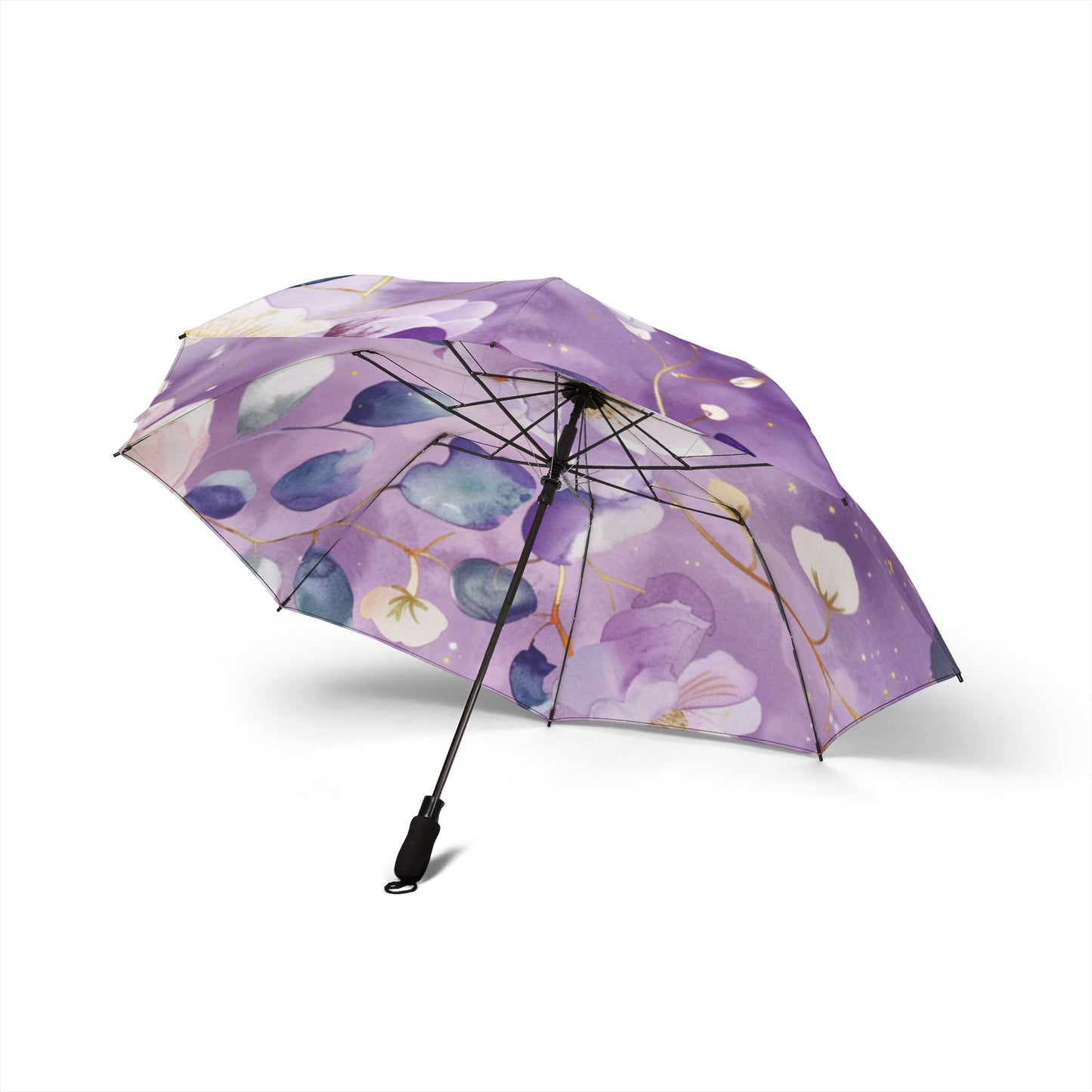 Purple Semi-Automatic Foldable Umbrella