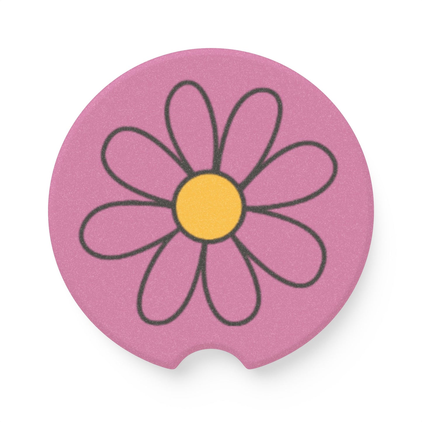 Pink Daisy Soapstone Car Coaster