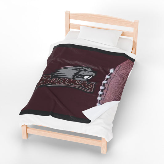Beaver Nation Velveteen Plush Blanket