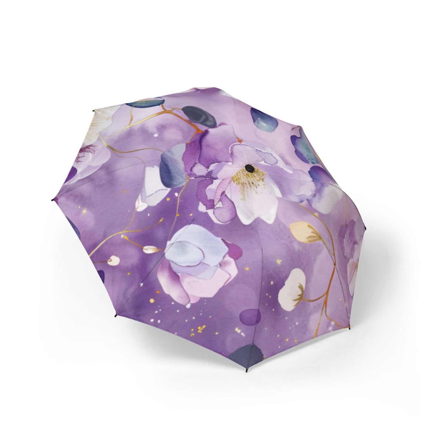 Purple Semi-Automatic Foldable Umbrella