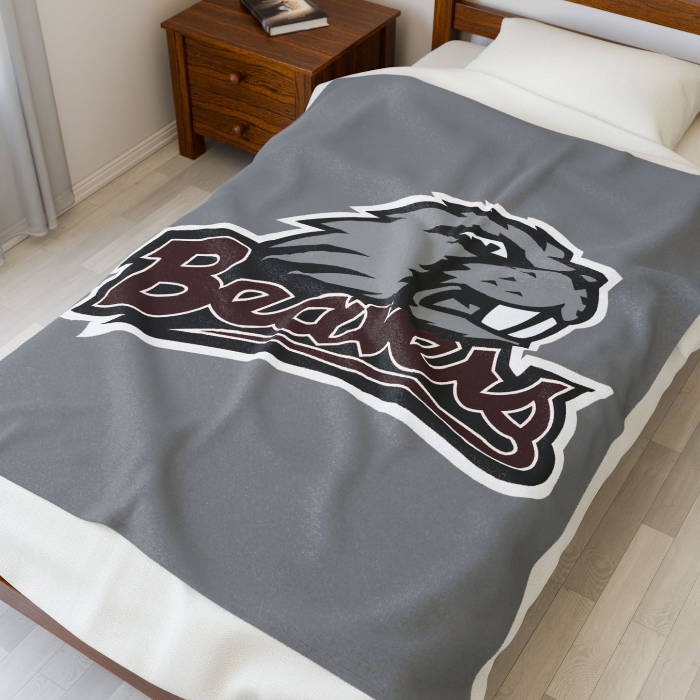 Beaver Velveteen Plush Blanket