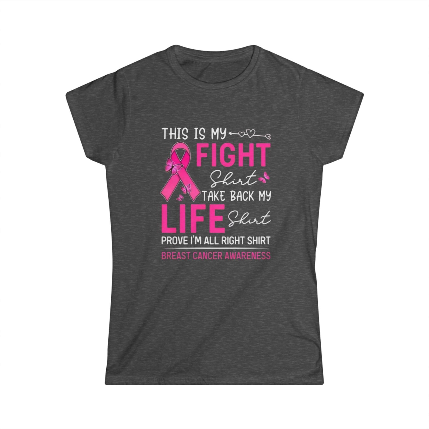 Pink Ribbon Women's Softstyle Tee - Breast Cancer Awareness Shirt