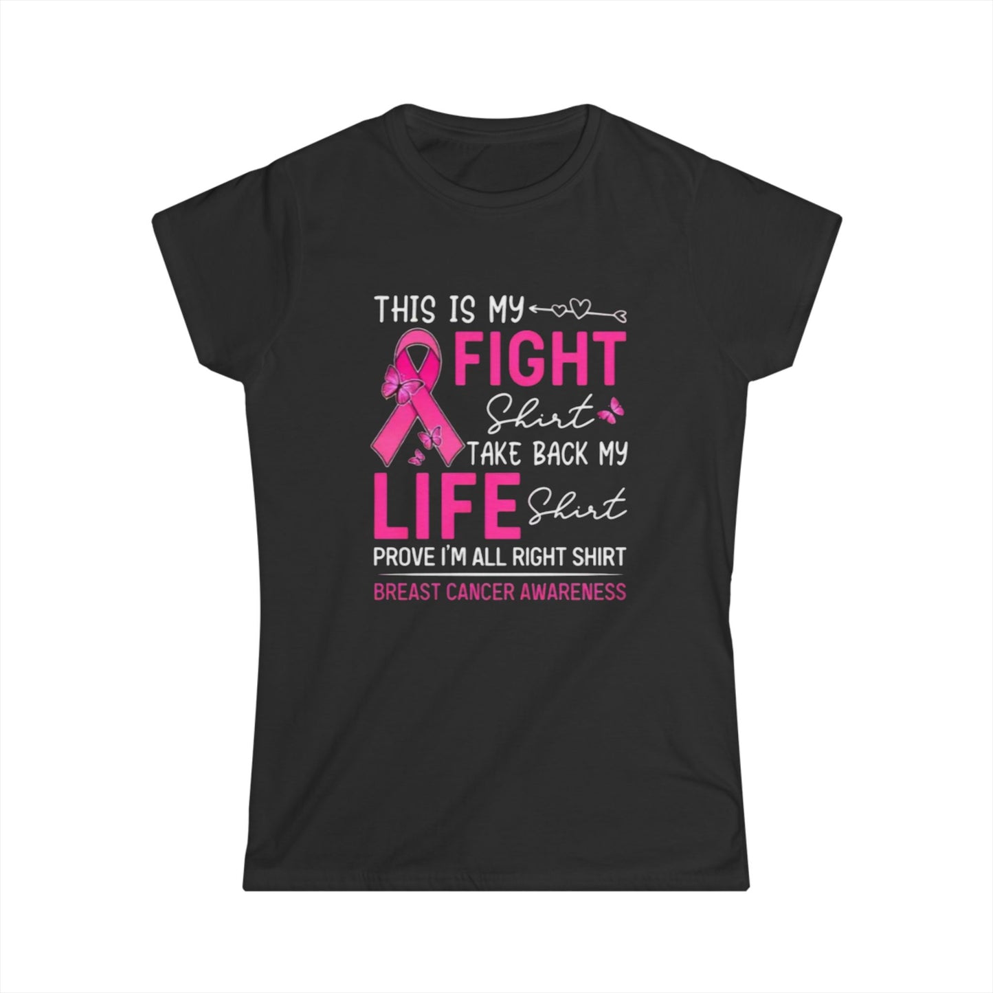 Pink Ribbon Women's Softstyle Tee - Breast Cancer Awareness Shirt