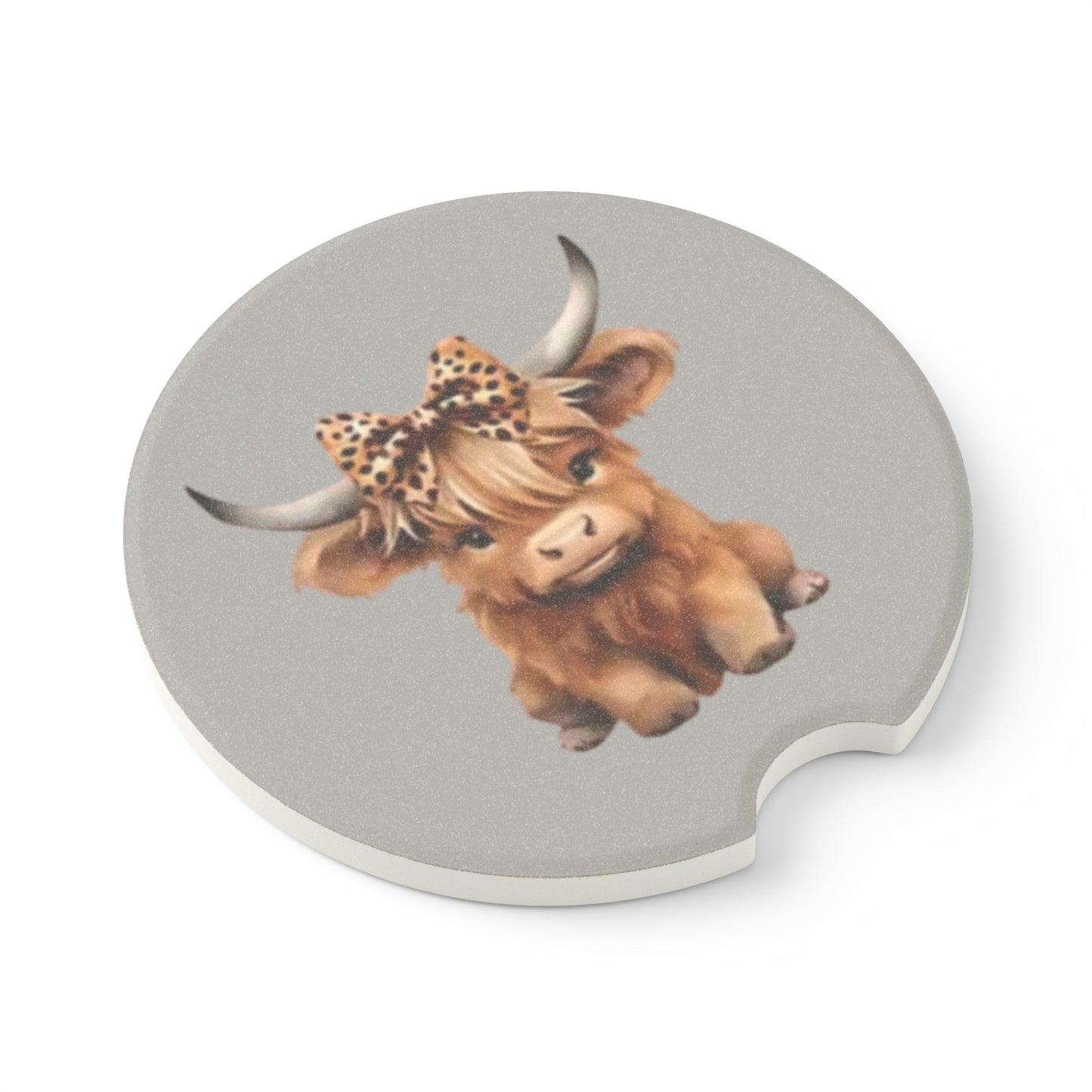 Baby Highland Cow Soapstone Car Coaster