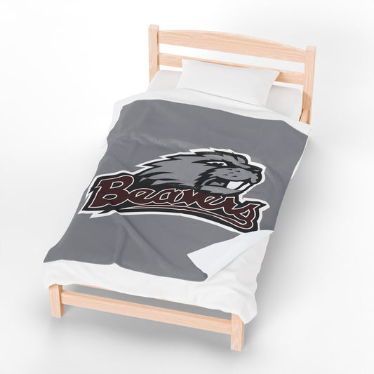 Beaver Velveteen Plush Blanket