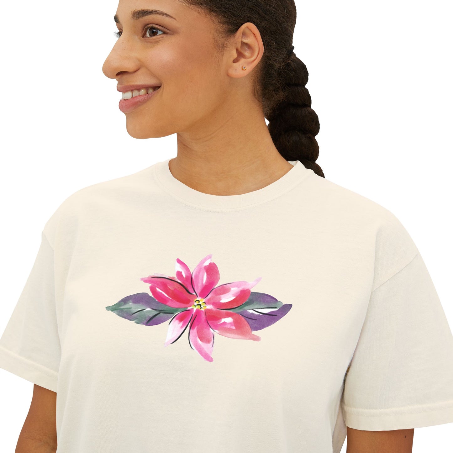Pink Flower Women's Boxy Tee