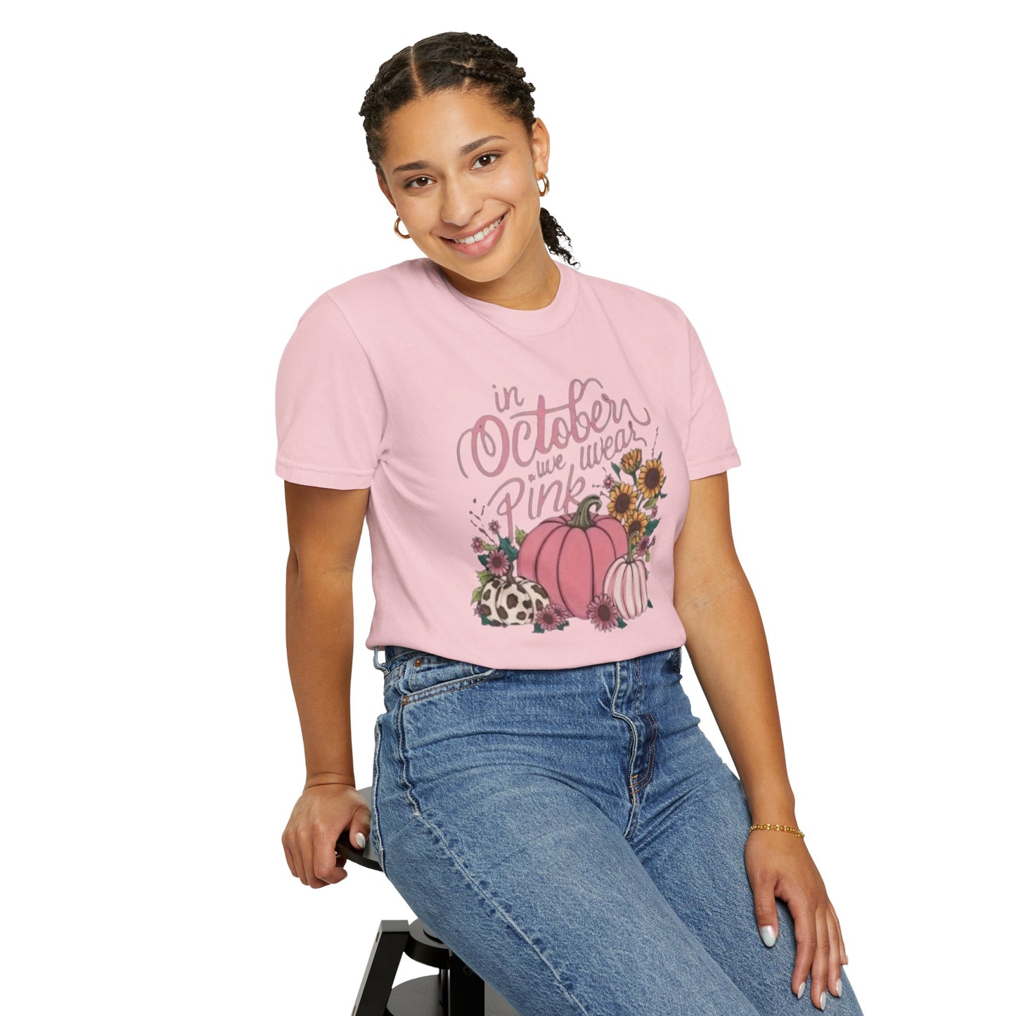 In October We Wear Pink Unisex Garment-Dyed T-shirt
