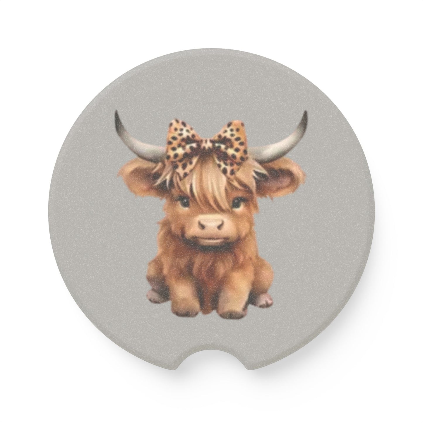 Baby Highland Cow Soapstone Car Coaster