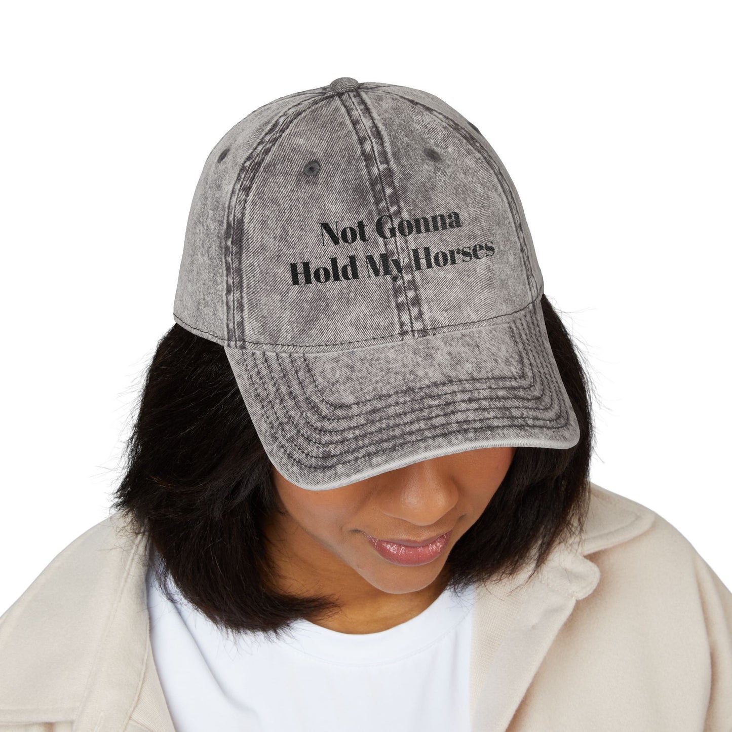 Not Gonna Hold My Horses Vintage Cap (Embroidery)