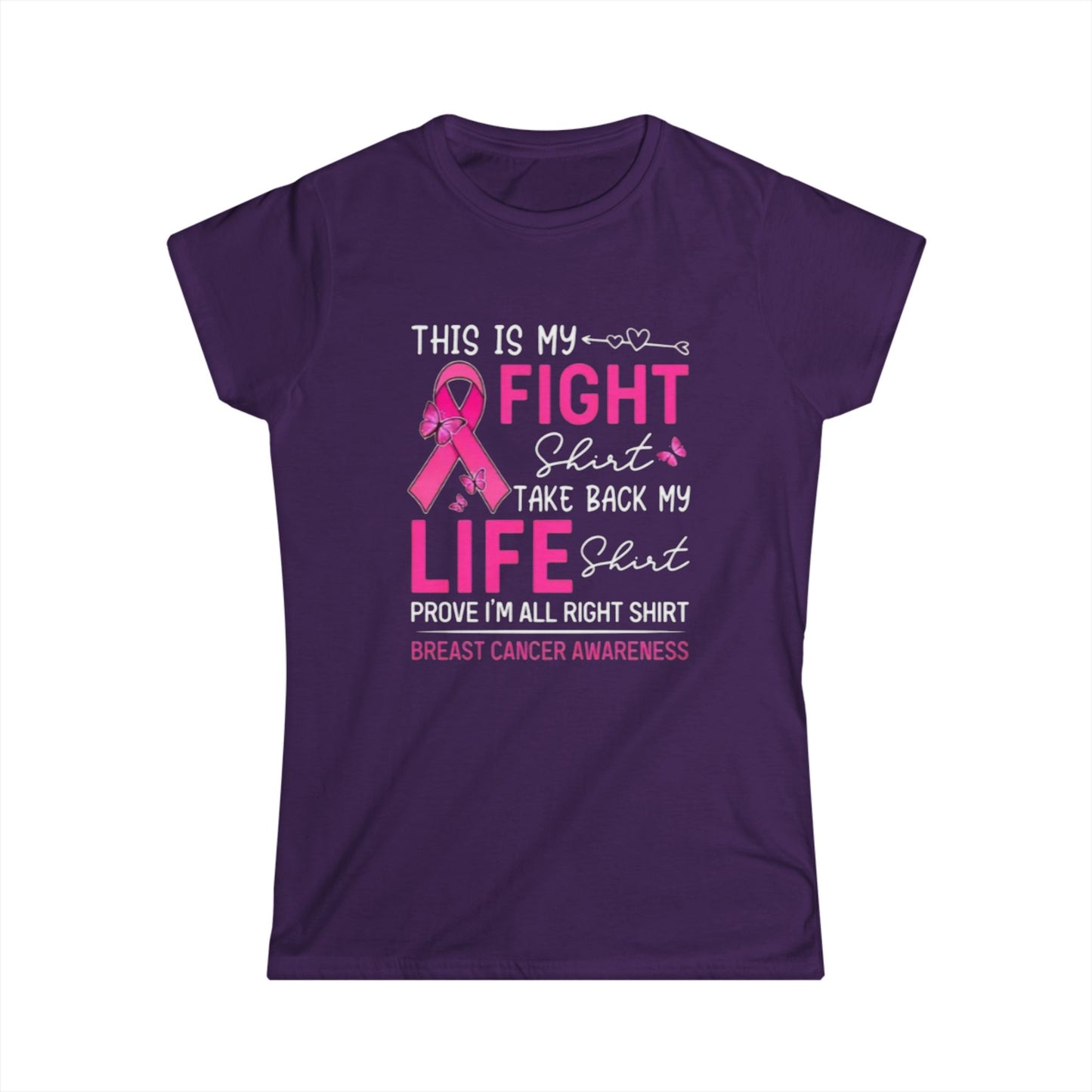 Pink Ribbon Women's Softstyle Tee - Breast Cancer Awareness Shirt