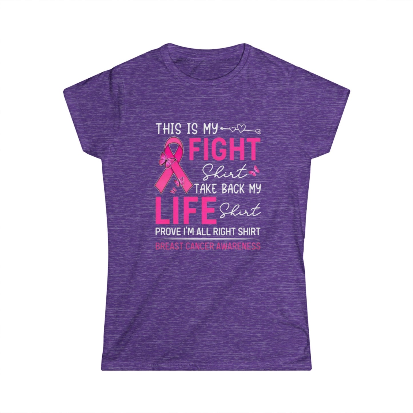 Pink Ribbon Women's Softstyle Tee - Breast Cancer Awareness Shirt