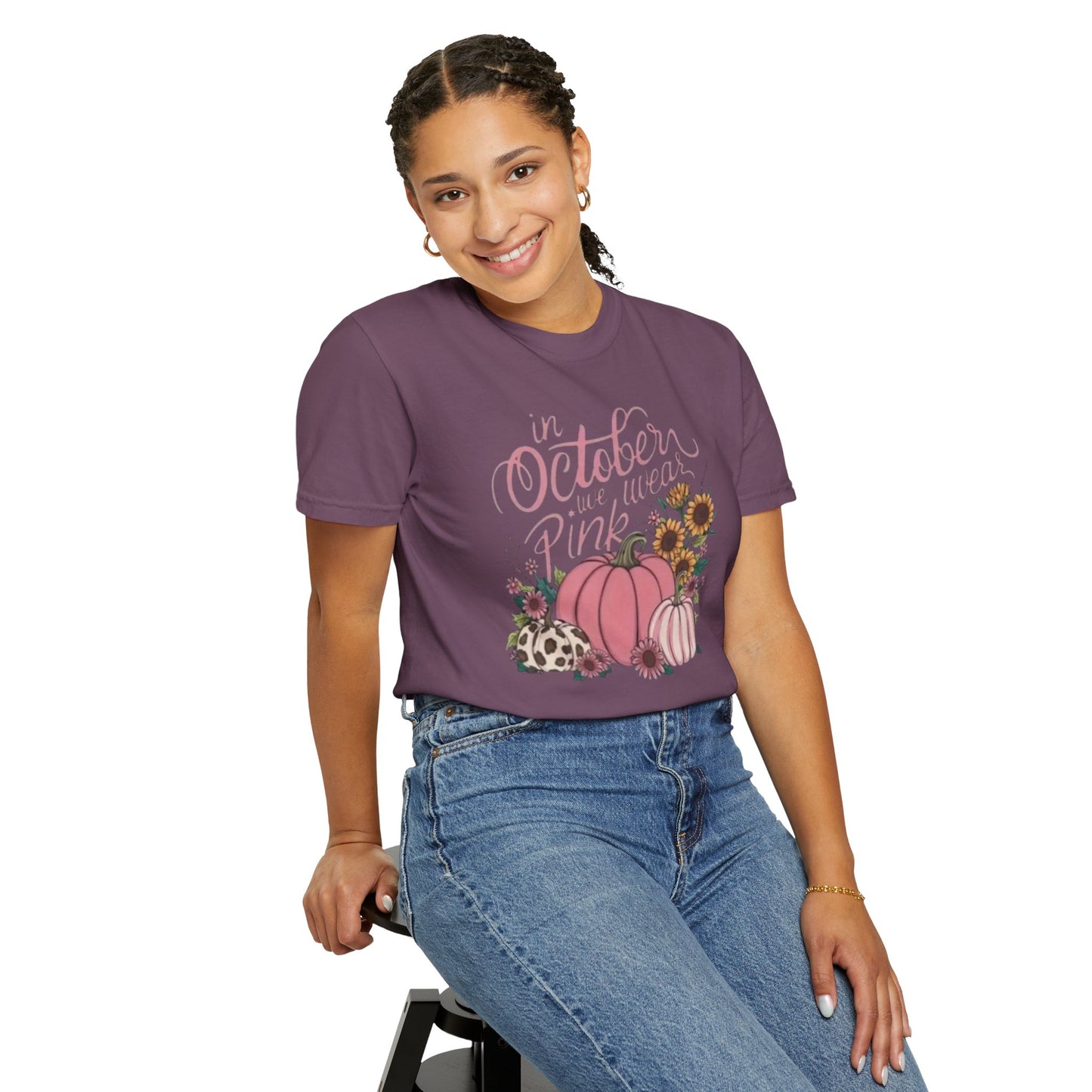 In October We Wear Pink Unisex Garment-Dyed T-shirt